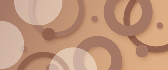 Obraz premium Trendy mocha mousse ring background. 3d vector circles banner design