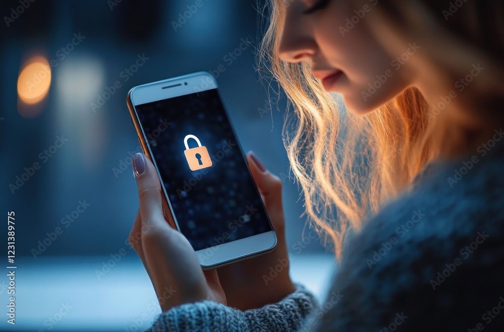 Poster Smartphone Lock Code and Security with Two Factor Authentication for Online Privacy and Protection Against Cyber Threats