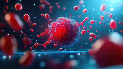Understanding tumor angiogenesis blood vessel formation around tumors illustrated in a scientific conceptual environment