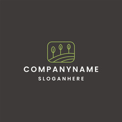 Farm logo design template vector illustration on black background