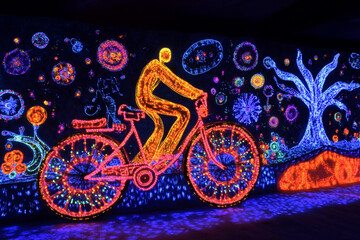 Fototapeta premium World Bicycle Day. Green bicycle and world. Environment preserve. AI
