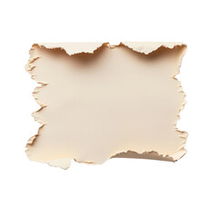 Obraz premium Torn beige paper with rough edges on a Transparent Background