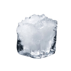 Obraz premium Clear ice cube with jagged edges against a Transparent Background