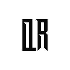 QR monogram logo design letter text name symbol monochrome logotype alphabet character simple logo