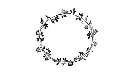Oval floral wreath frame, white background, design element, invitation