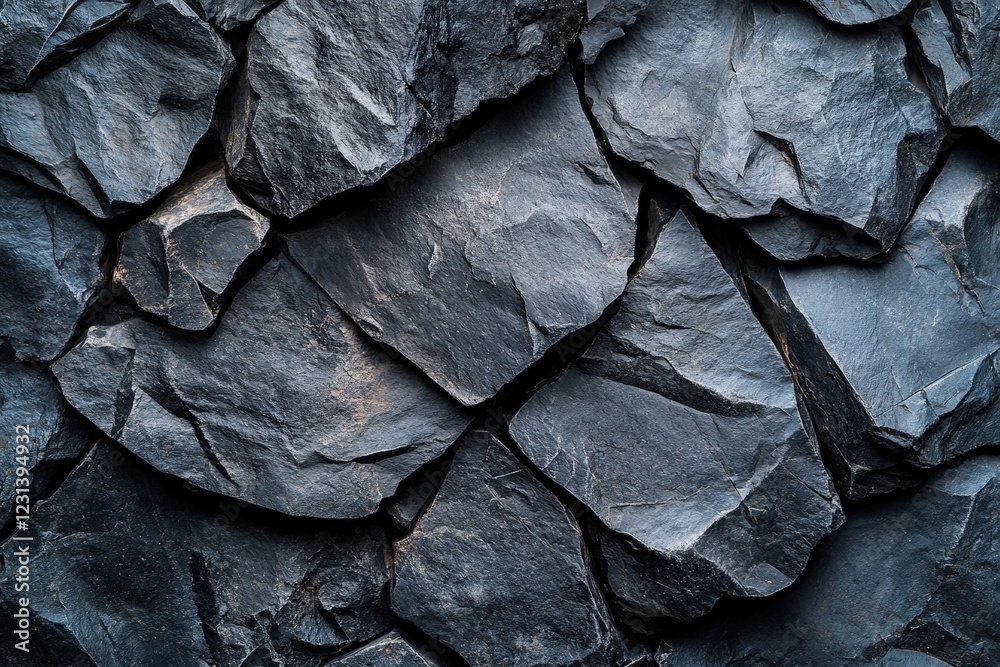 Poster close up view of a textured rock wall with various colors and patterns in natural setting
