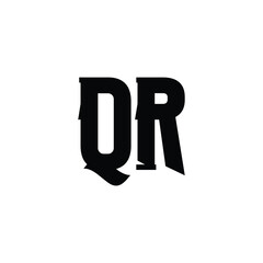 QR monogram logo design letter text name symbol monochrome logotype alphabet character simple logo