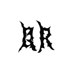 QR monogram logo design letter text name symbol monochrome logotype alphabet character simple logo