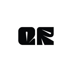 QR monogram logo design letter text name symbol monochrome logotype alphabet character simple logo