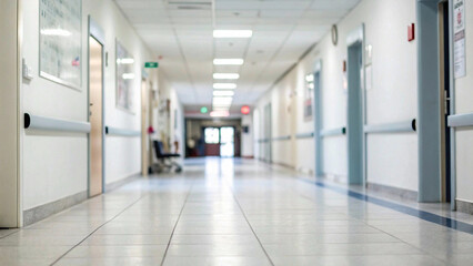 A typical image of a hospital corridor, showcasing its clean and functional design