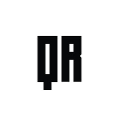 QR monogram logo design letter text name symbol monochrome logotype alphabet character simple logo