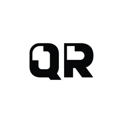 QR monogram logo design letter text name symbol monochrome logotype alphabet character simple logo