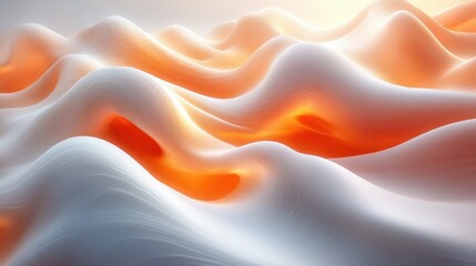 Futuristic Abstract Landscape with Smooth Gradients and Curves