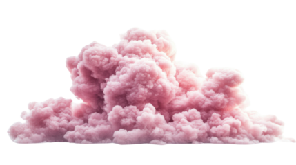 Pink cloud with transparent background for design