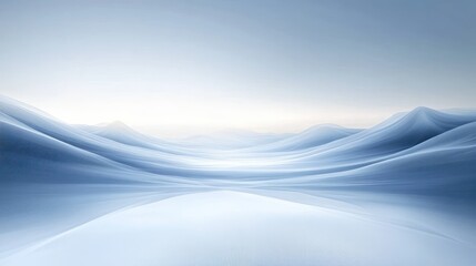 Naklejka premium Serene Digital Horizon with Soft Blue and White Abstract Landscape