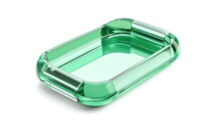 Emerald green transparent rectangular