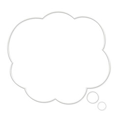 縦向きのカクカクした雲の形をした右に吹き出すワイヤーフレーム