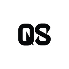 QS monogram logo design letter text name symbol monochrome logotype alphabet character simple logo