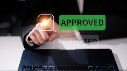 Professional entrepreneur businessman point select approved deal success achievement agreement concept