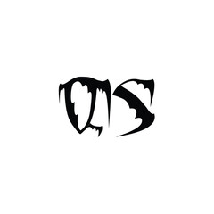 QS monogram logo design letter text name symbol monochrome logotype alphabet character simple logo