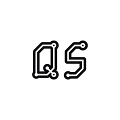 QS monogram logo design letter text name symbol monochrome logotype alphabet character simple logo