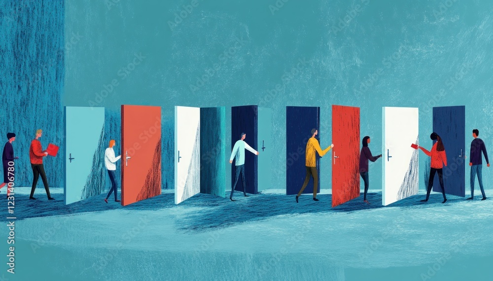 Wall mural navigating crossroads: a visual metaphor for life's choices