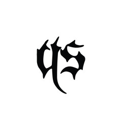 QS monogram logo design letter text name symbol monochrome logotype alphabet character simple logo