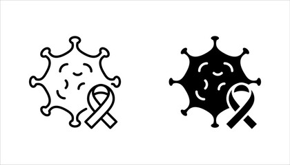 Oncology department icon set. Cancer treatment center. Radiology cancer. Radiation therapy. vector illustration on white background