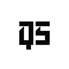 QS monogram logo design letter text name symbol monochrome logotype alphabet character simple logo