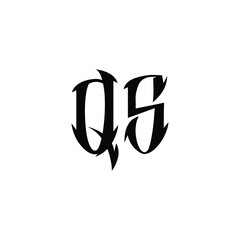 QS monogram logo design letter text name symbol monochrome logotype alphabet character simple logo
