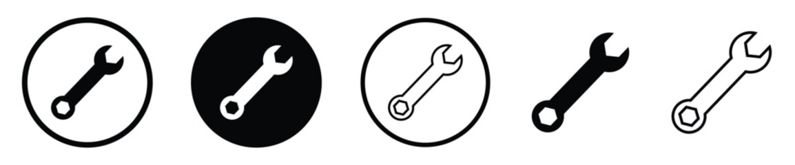 wrench vector icon set. tool and repair icon. mechanic spanner tool sign. mechanical maintain symbol. wrench, repair and maintain icon for app and website. vector illustration transparent background