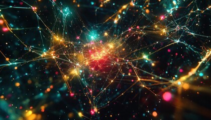 Fototapeta premium Intricate Network of Glowing Lines and Nodes