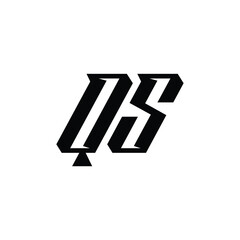 QS monogram logo design letter text name symbol monochrome logotype alphabet character simple logo