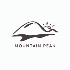 Minimalist Mountain Peak Logo for Outdoor Travel Adventure Concept