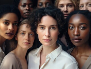 Obraz premium Diversity ethnicity woman in poster style shot