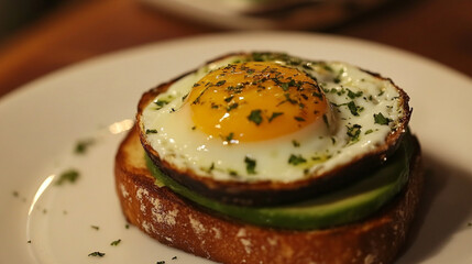 Sunny-Side Up Egg & Avocado Toast: A Perfect Breakfast Delight! food meal brunch eating foodie recipe