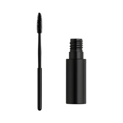 Liquid Eyeliner with Felt Tip Applicator and Black Mascara Isolated on Transparent Background