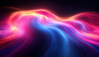 Obraz premium Dynamic Neon Light Trails Abstract Art Background