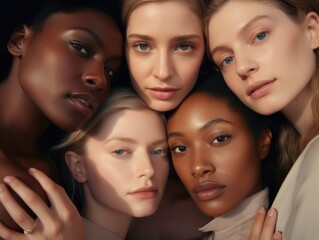 Obraz premium Diversity ethnicity woman in poster style shot