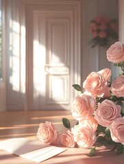 pink roses and box