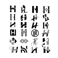 set of letter H Logo