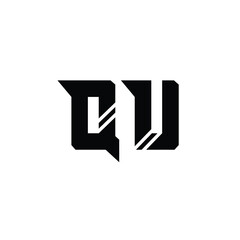 QU monogram logo design letter text name symbol monochrome logotype alphabet character simple logo