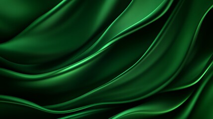 Obraz premium Dark Green Silk Draped Fabric Abstract Background