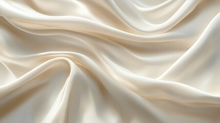 Fototapeta premium Elegant Cream Silk Fabric Draped Softly