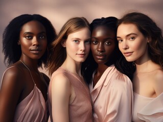 Fototapeta premium Diversity ethnicity woman in poster style shot