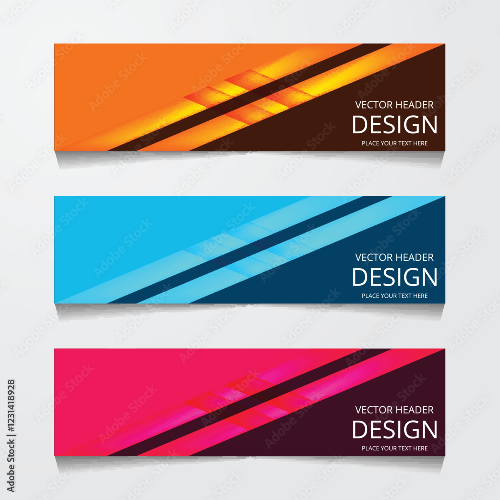 Wall mural vector abstract web banner design template collection