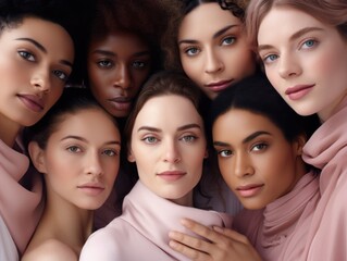 Fototapeta premium Diversity ethnicity woman in poster style shot
