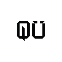 QU monogram logo design letter text name symbol monochrome logotype alphabet character simple logo