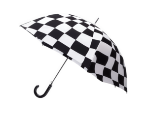 bold black and white checkered umbrella, perfect for modern style and protection from rain. Its unique design adds touch of flair to any rainy day