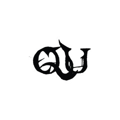 QU monogram logo design letter text name symbol monochrome logotype alphabet character simple logo